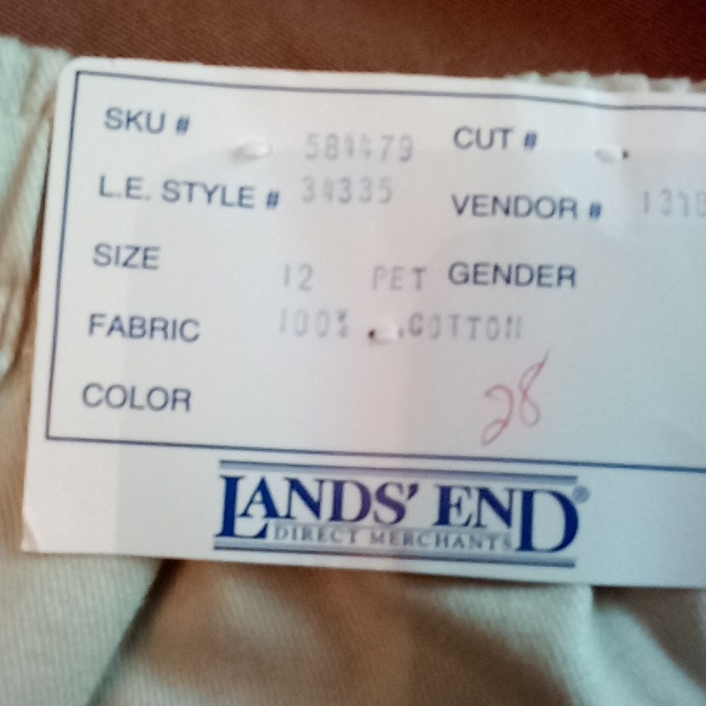 🐒-3/$15-bundle only- Lands end khaki elastic waist casual  pants